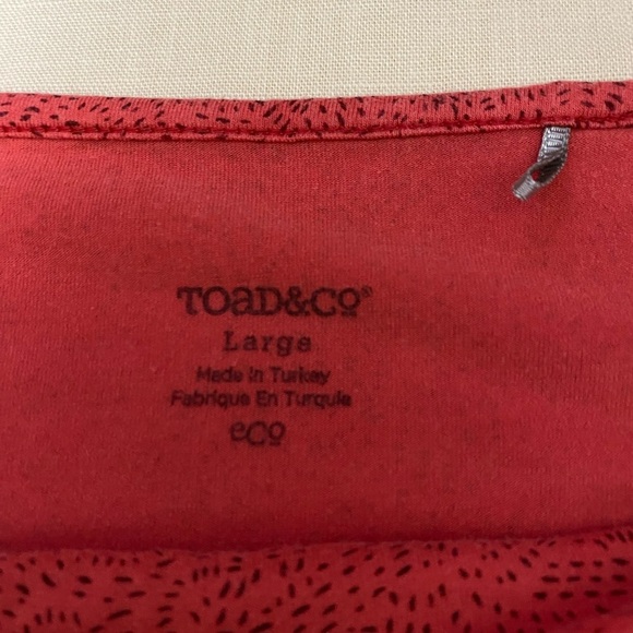 Toad & Co Wisper Double Tank Shirt Top, Size Large.  Peach with Black Design. - Picture 6 of 9